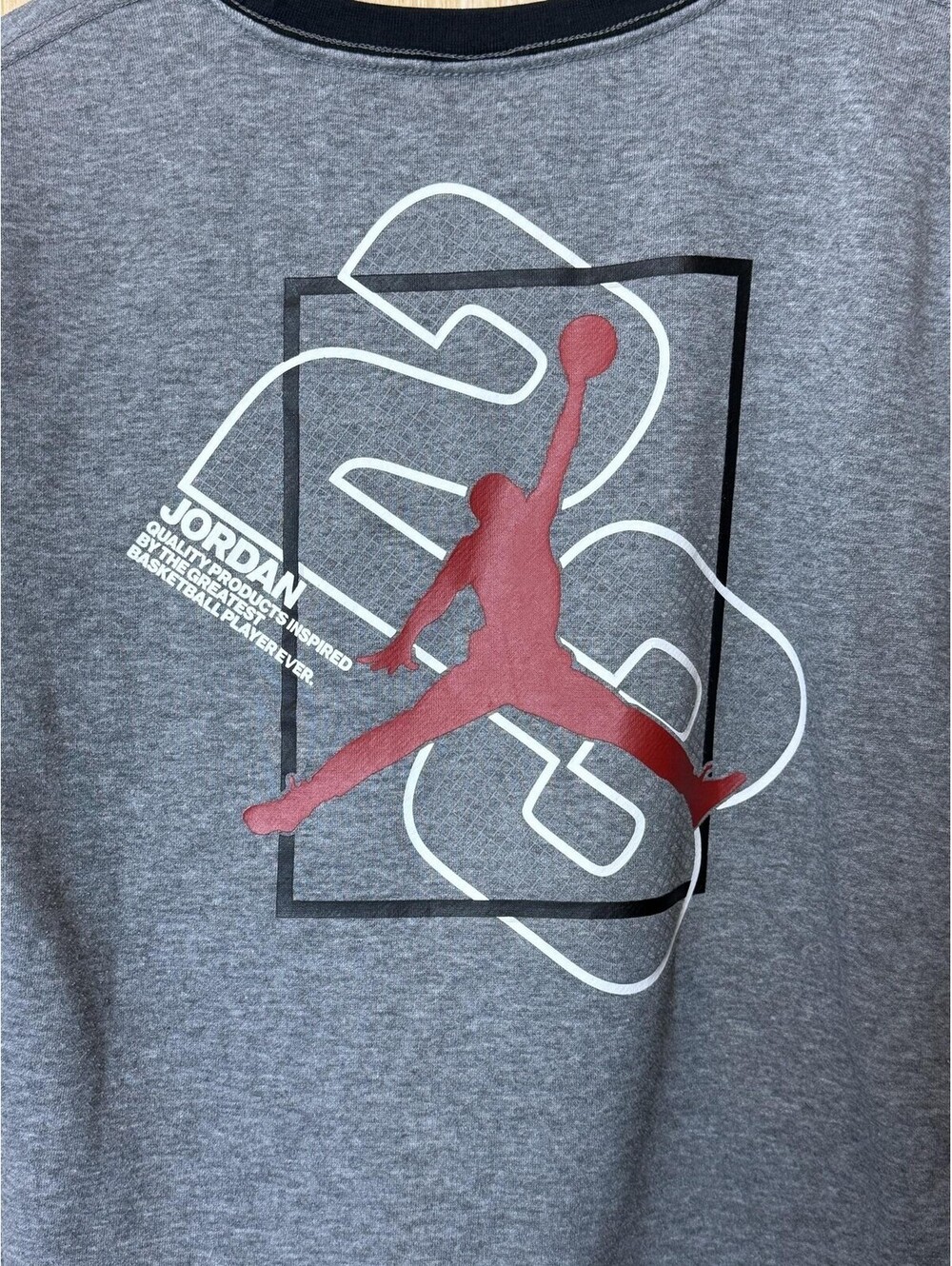 Vintage Jordan Sweatshirt Kids XL Gray Fleece Pullover Jumpman 23  Basketball - Picture 4 of 8